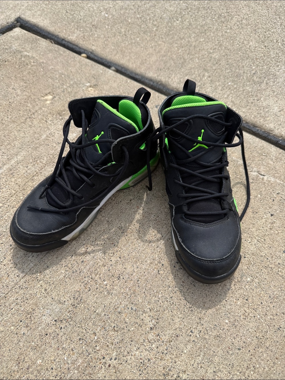 Air Jordan Fight Club 91 GS, black and green size 4.5